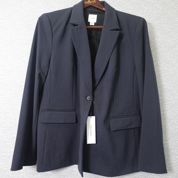 Calvin Klein Womens Ponte Blazer Charcoal - 2XL - Picture 1 of 9